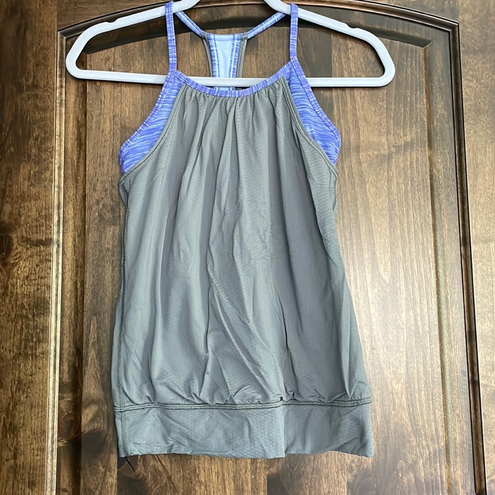 Girls ivivva lululemon double Dutch tank 12. Grey, purple. Excellent condition!